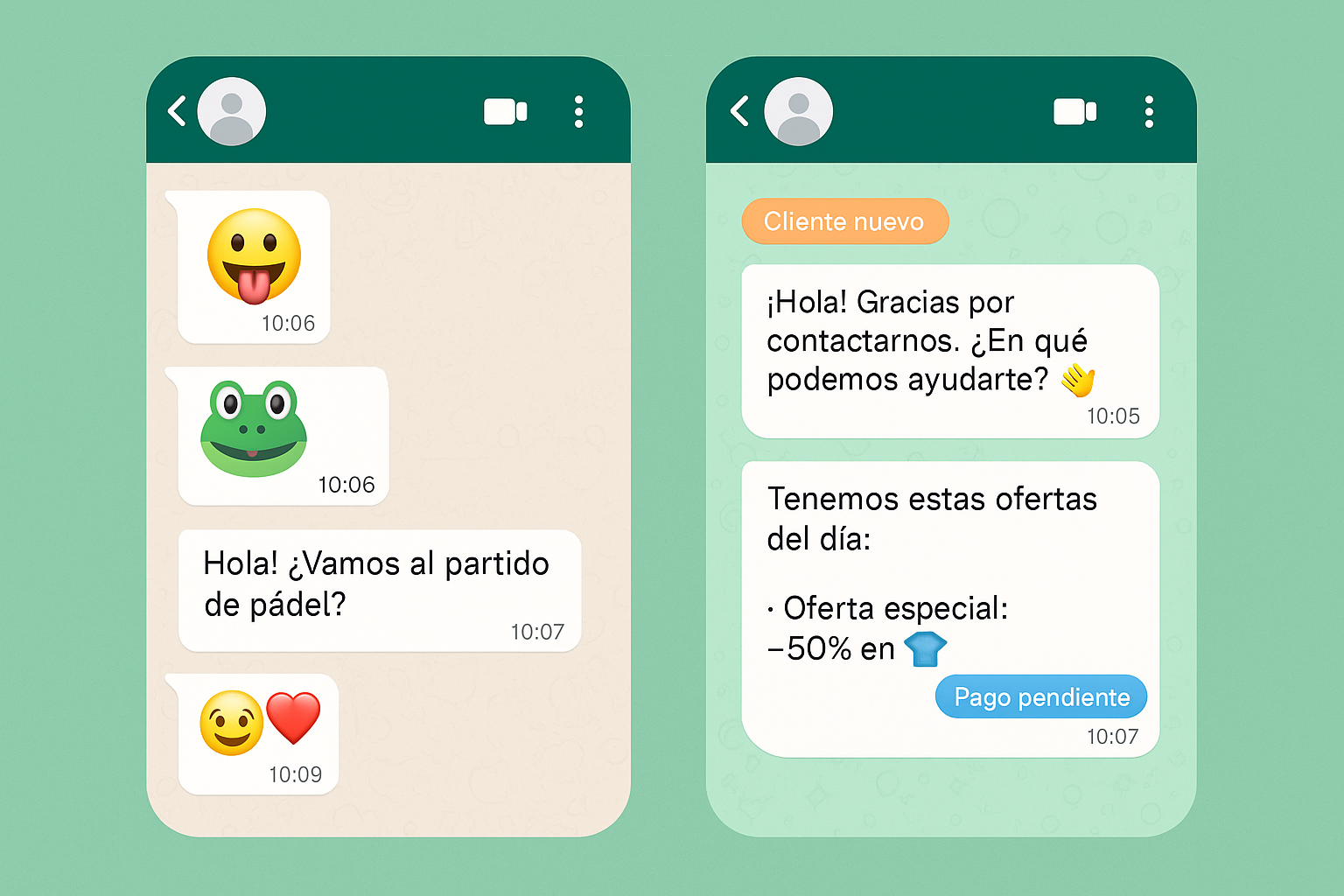 Comparación WhatsApp Personal vs WhatsApp Business